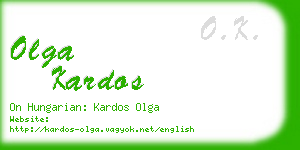 olga kardos business card